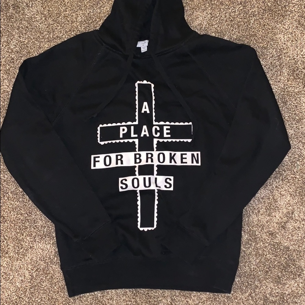 Black Cotton On Hoodie “A Place for Broken Souls”